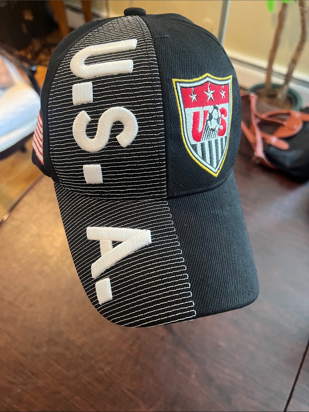 U.S. Soccer Black Baseball Cap with Embroidered Crest